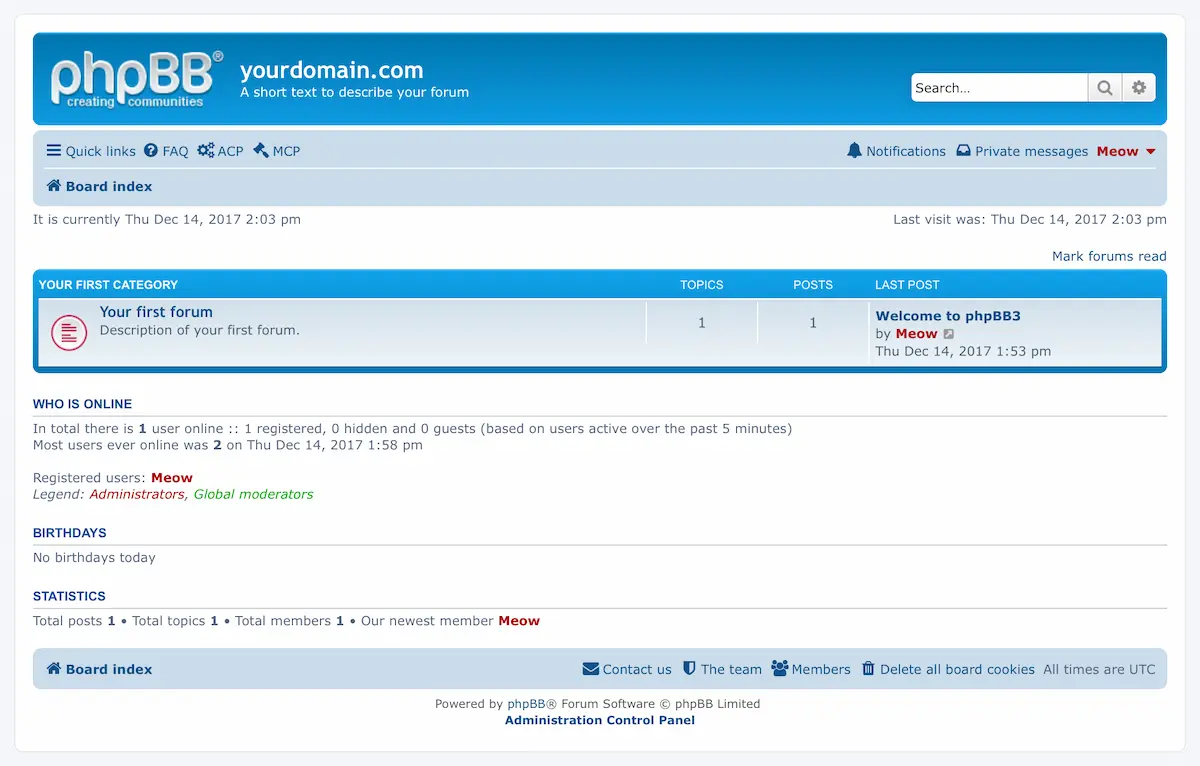Ancien forum communautaire sur internet