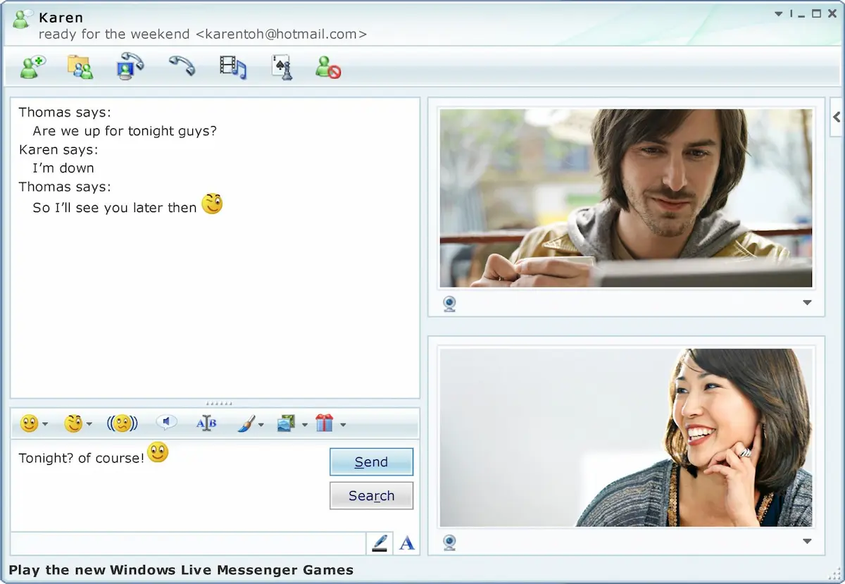 Ancienne messagerie instantanée du web